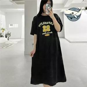 [하프클럽/]캐주얼한 오버핏 여성 반팔 원피스 편안한