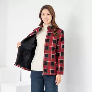 [모슬린]엄마옷 차이나 퍼안감 체크 기모점퍼 512FGH210 마담중년여성빅사이즈50대60대