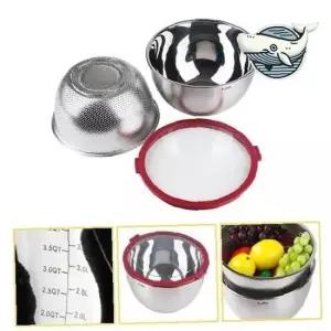 스텐 믹싱볼 뚜껑형 2.8L 요리 전용 볼