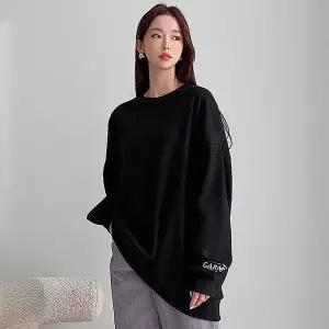 [하프클럽/]빅사이즈 512 패치프린팅엣지맨투맨 DPOK762