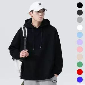 [라일리의류] Rly 남녀공용 무지 기모후드 겨울 데일리 베이직 티셔