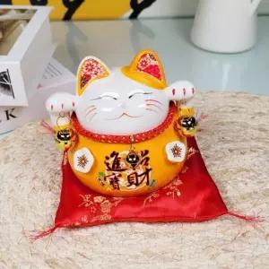 선물용돈보관통 라멘 스시 금전운 개업집들이 도자기저금통 오렌지 (WFJ6Z9U)