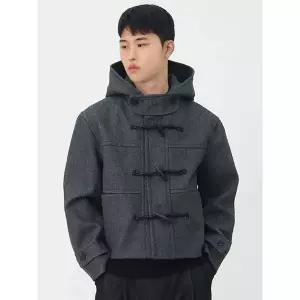 [하프클럽/] 남성 데일리 겨울 숏 후드자켓 클래식 더플 떡볶이 크롭 코트 BO