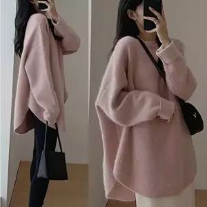 니트 핏 롱 여자 오버 EeV 코디 루즈 데일 (KYR-WFH4NUI)