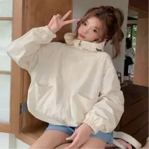 여성 간절기 트레이닝 후드 집업 바람막이 아우터 4색 WFIKX3W