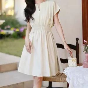 여름롱원피스 절개 하객원피스 여성정장원피스 데님원피스 미니원피스 앞