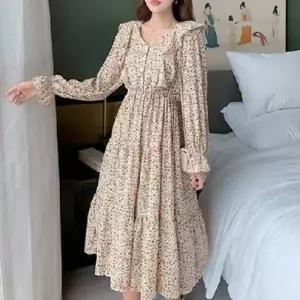 여리여리 러플 청순한 단아한 원피스 데일리 플라워패턴 청순 나들이 긴팔
