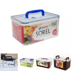 밀폐 용기 반찬 냉장고 정리 보관 통 직사각 4.7L/사각 손잡이 김치 핸들 소분 핸디 주방 가정용 김장 핸디