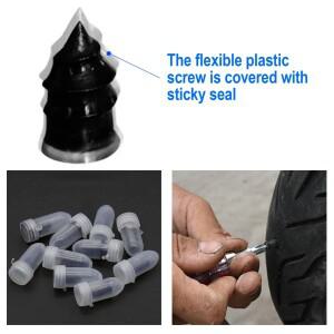 자동차 트럭 바이크 오토바이 스쿠터 자전거 타이어 펑크 수리용 DIY 진공 못 10개 세트 (스크류드라이버