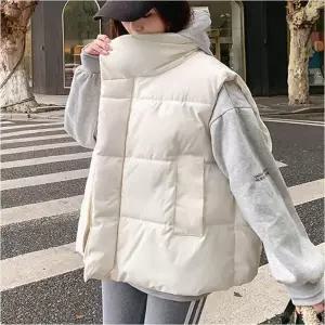 패딩조끼 웰론 조끼 겨울 레이어드 보온 오버핏 여자