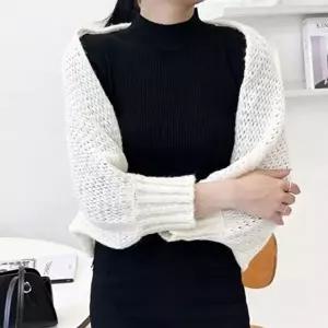 볼레로 디자인 데일리 기장 크롭 펀칭 시스루 니트 가 (KYR-WFGTW1E)