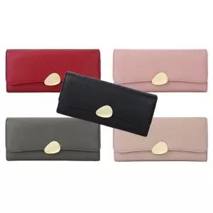 [하프클럽/]여자 학생 데일리 심플 모던 골드 버튼 고급 장지갑