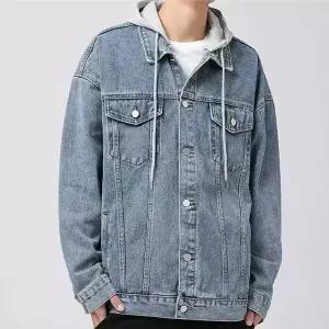 [하프클럽/]청 자켓 코디 남자 간절기 후드 데님 아우터 캐주얼