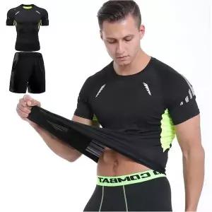 [하프클럽/]배색 스포츠 티셔츠 반바지 운동 트레이닝복 세트