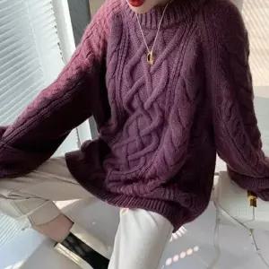 러블리 캐주얼 포근 도톰 꽈베기니트 라운드넥니트 겨울니트 가을니트