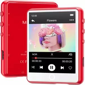 128GB MP3 플레이어 Bluetooth 53 및 24인치 풀 터치 스크린 MECHEN 휴대용 디지털 음악 HD 스피커 FM
