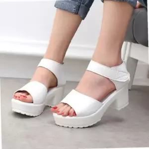 통굽 키높이 백스트랩 신발 데일리 푹신한 샌들힐