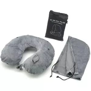 에어목쿠션 그레이여행베개 U형차량용베개 U형 여행용 차량용