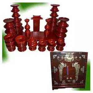 고품질 오동나무함세트 37개입 공예 물푸레37P제기 봉황국산제기 (WFKDJGL)