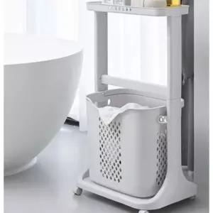 빨래바구니 이동식 세탁 대용량 선반 통 욕실 A (WFKENKS)