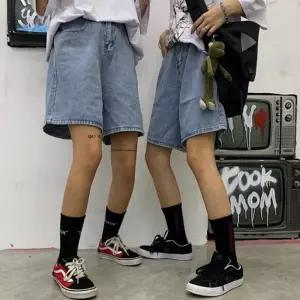 베이직 허리 뒷밴딩 데님 반바지 URD-400청바지 청반바지 여성바지 여자바지