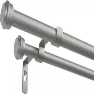 홈 토퍼 더블 커튼봉 및 피니얼 세트 매트 실버 66120