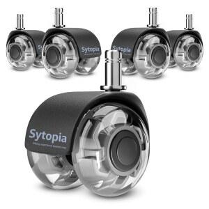 사무용 의자 바퀴 2인치 책상 부드러운 롤러 스타일로 카펫과 원목 바닥을 위한 조용함 유니버설 핏 11x22mm 5개 그레이 세트