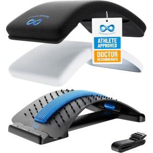 Everlasting Comfort 허리 지지 보드 등 스트레처 하부 - 88개의 지압 노드가 있는 조절 가능한 척추 감압 자세 교정을 위한 의자 스트랩이 갈라짐 장치