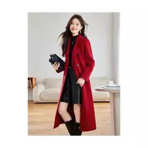 마킷5 여성코트 모직 따스한 가을 겨울 테잎 코트 롱 고급 울 JEN4