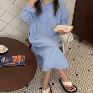 여자 셔츠원피스 롱원피스 사계절 데일리 트임 원피스 WEEA1DB