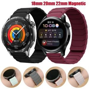 호환 삼성 갤럭시 워치 7/6/5 액티브 2 amazfit 팔찌 화웨이 GT 3 밴드용 20mm 실리콘 마그네틱 루프 스트