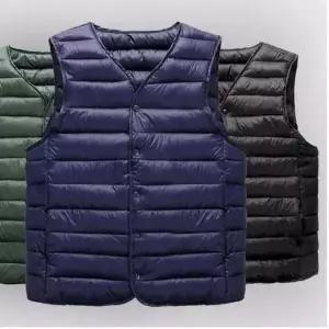 [골드스마일]남성용 겨울용 경량 보온 조끼 브이넥 면소재 패딩