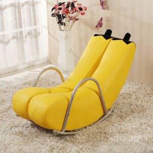 바나나 흔들의자 빈백 디자인 패브릭 체어 인용 소품 유니크
