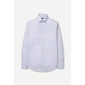 [본](신세계 사우스시티)블루 윈도우체크 스판 버튼다운 셔츠