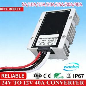 24V 12V로 변환하는 30A 40A DC-DC 스텝 다운 컨버터 전압 24볼트 12볼트로 480W 5a-40a 차량용 버크 레귤