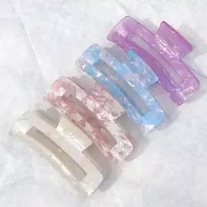 여름 마블 집게핀 셀룰로오스 고급 자개 헤어핀 올림머리 헤어클립 머리집게 반묶음 여름