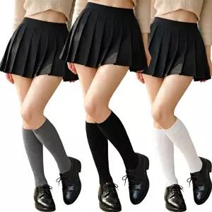 [모든GO]국내생산 베이직 니삭스 무릎아래 여성 골프 러닝 양말 3종세트