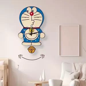도라에몽 벽시계 무소음 나무 거실 침실 업소 인테리어 장식 시계