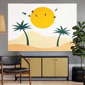 한낮의오아시스벽장식그림 WDZ895U2 편안한 휴양지포스터 대