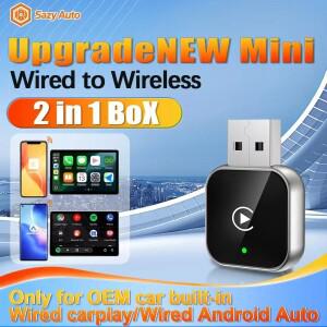 2in1 유선 무선으로 변환하는 카플레이 안드로이드 오토 어댑터 OEM 차량 스테레오용 USB 플러그 앤