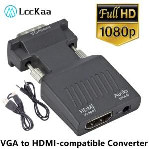 VGA to HDMI 어댑터 1080P Male Female Converter 오디오 USB 전원 케이블 포함 PC 노트북 HDTV 변환기