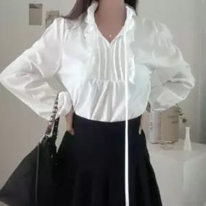 블라우스 여자블라우스 러블리 긴팔 셔링넥 데일 WFLPT1I