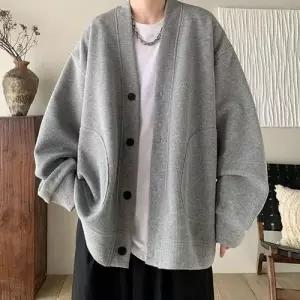 캐주얼 디자인 긴팔가디건 오버핏 베이직 남자 남자가 WFLQC4O