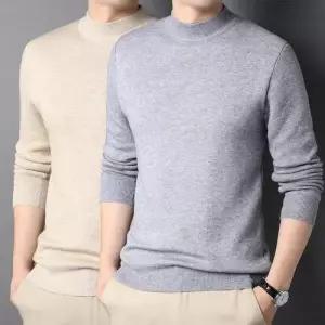 반목 니트 하프 베이직 스웨터 남자 디자인 얇은 폴라 WFLQDFN