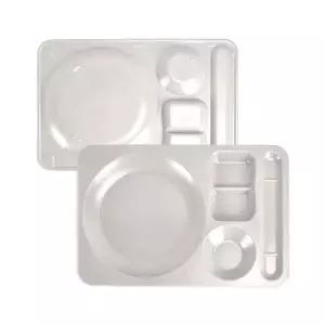 업소용 485MPU87 빗살무늬 3찬 수저거치 멜라민 양식식판