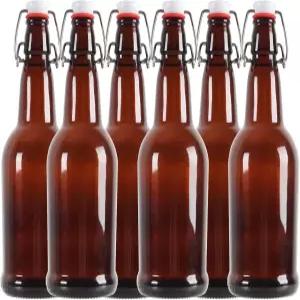 GARUET 16oz - 스윙 탑 유리병 플립 발효 콤부차 오일 식초 바닐라 추출물 주스 차 와인 맥주 양조 병 6팩