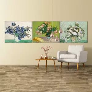 명화 인테리어 고흐 화병에꽃들 3종1세트 캔버스액자 45x53cm