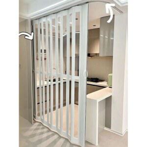 투명자바라 접이식문 방염 파티션 비천공 문 중문 가스 프리 임시 도어