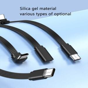 90 도 USB 2.0 C타입 to C 수-암 케이블 플랫 숏 직각 TYPE-C 수 확장 충전 데이터 지원