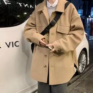 남성 출근룩 하프 코트 캐주얼 코디 추동 싱글 모직 스타일 도톰 스포M4